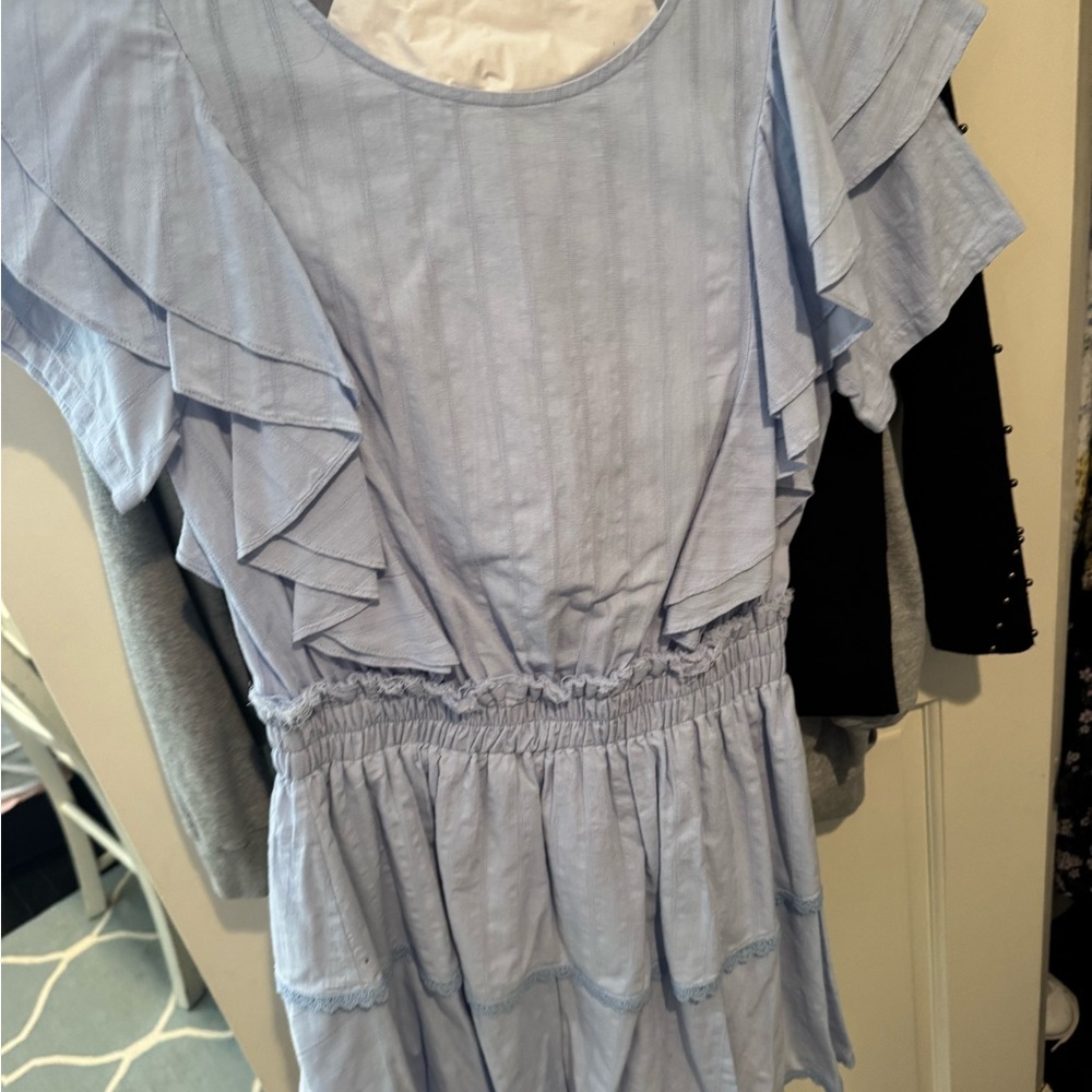Light Blue Ruffle Dress - Picture 2 of 2